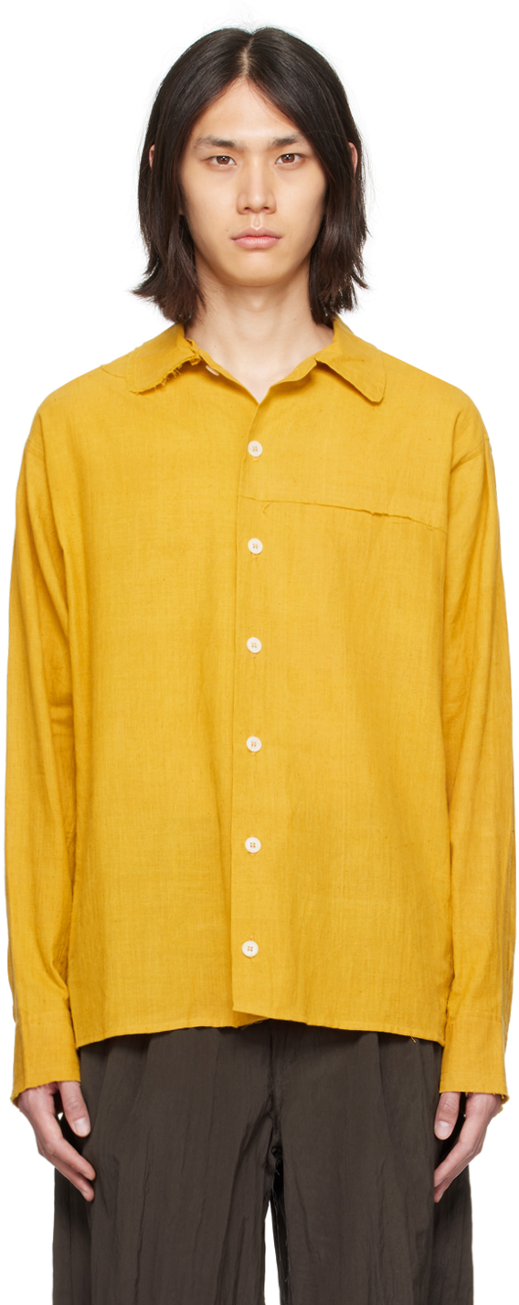 Airei Yellow Raw Edge Shirt In Saffron