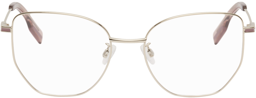 MCQ: Gold & Pink Cat-Eye Glasses | SSENSE Canada