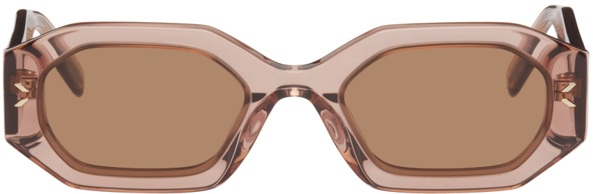 Mcq By Alexander Mcqueen Pink Geometrical Sunglasses In 004 Pink