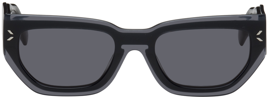 Mcq By Alexander Mcqueen Gray Cat-eye Sunglasses In Grey-grey-smoke