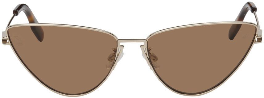 Mcq By Alexander Mcqueen Gold Cat-eye Sunglasses In Gold-gold-brown