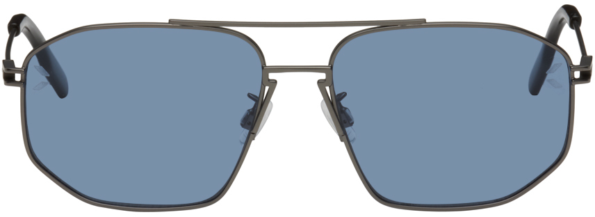 Mcq By Alexander Mcqueen Gunmetal Aviator Sunglasses In Ruthenium-ruthenium-
