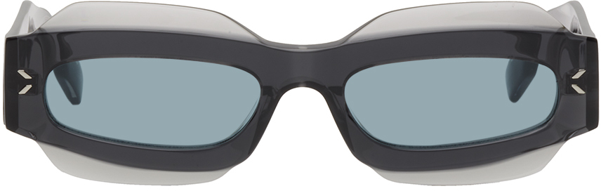 Mcq By Alexander Mcqueen Gray Rectangular Sunglasses In Black