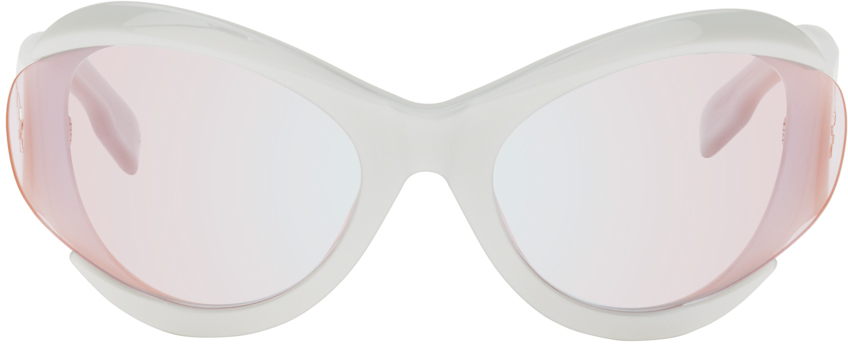 Mcq By Alexander Mcqueen Gray Futuristic Sunglasses In Silver-silver-grey