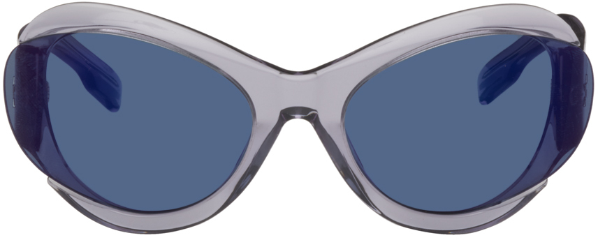 Mcq By Alexander Mcqueen Gray Futuristic Sunglasses In Grey-grey-blue