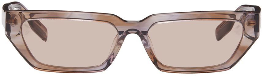 Mcq By Alexander Mcqueen Brown Rectangular Sunglasses In 006