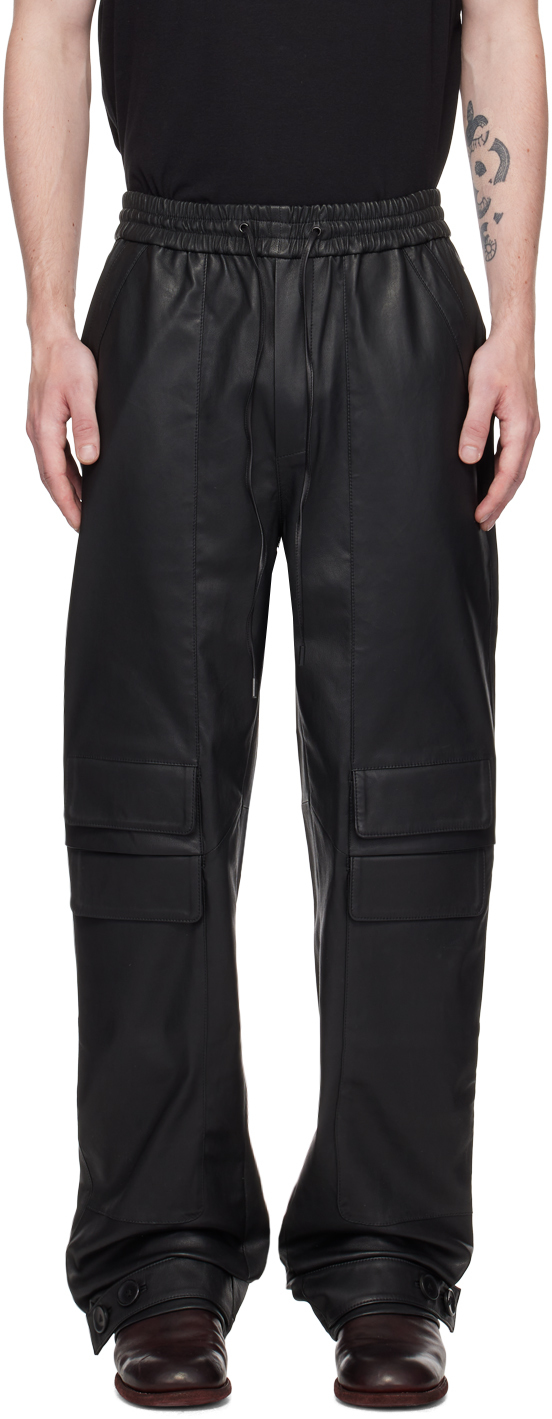 Frei-mut Black Limbo Leather Pants In Tar
