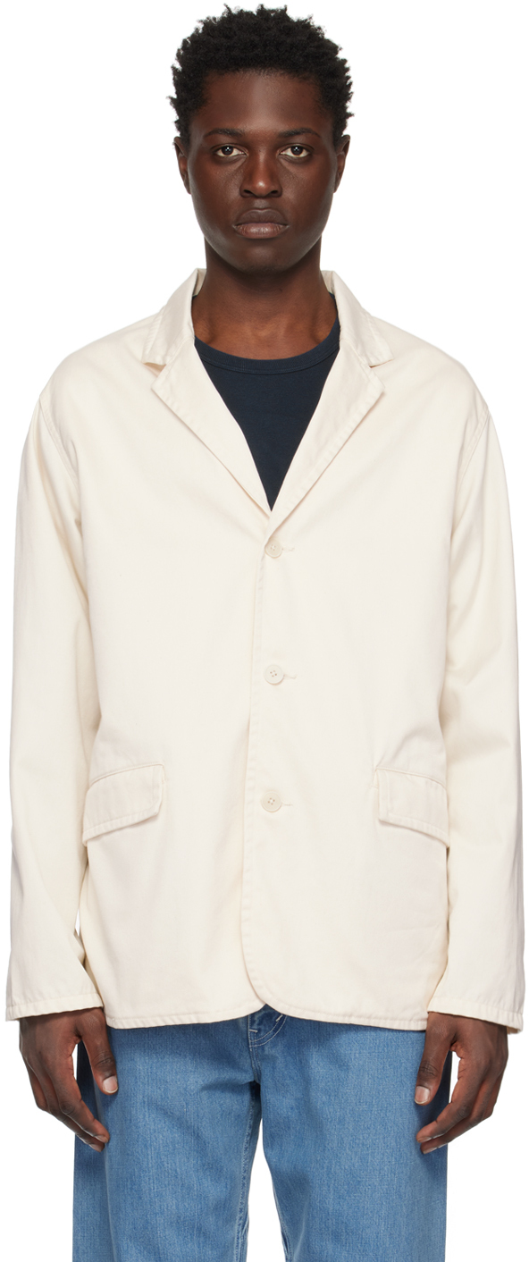 Nanamica Off-white Notched Lapel Blazer In Natural