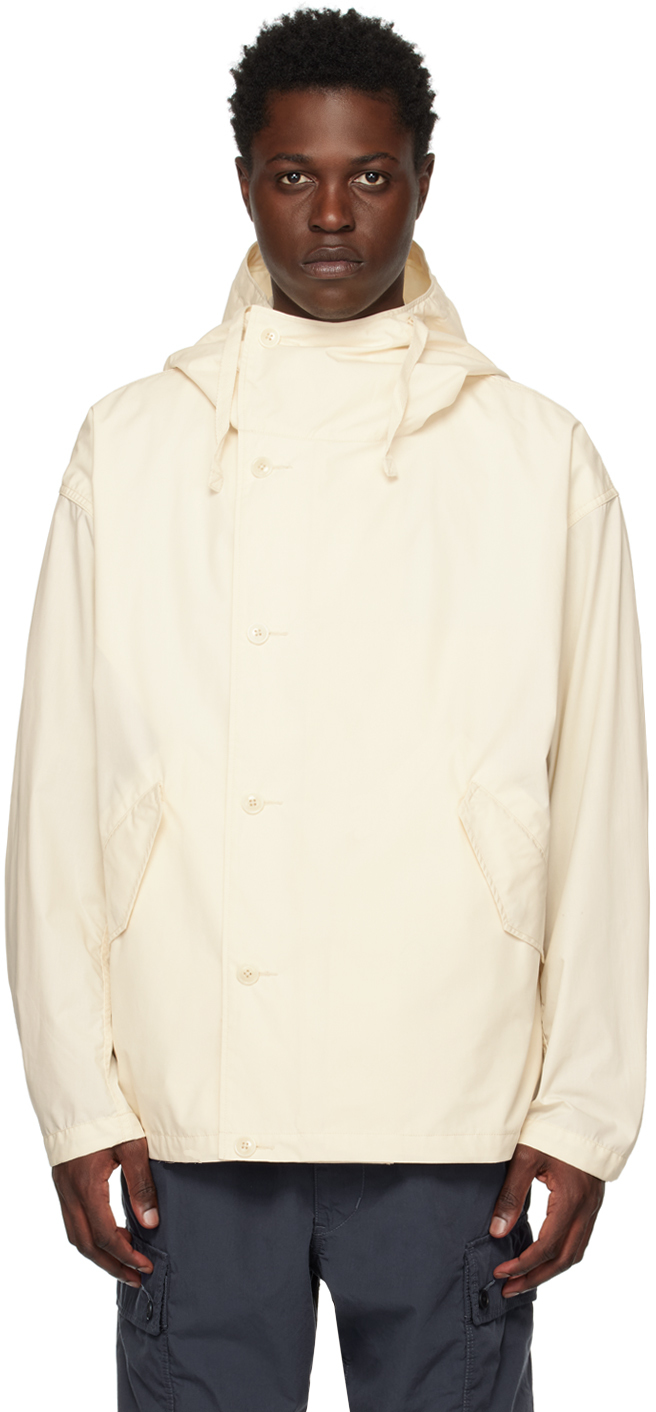Nanamica Off-white Hooded Jacket In Ecru