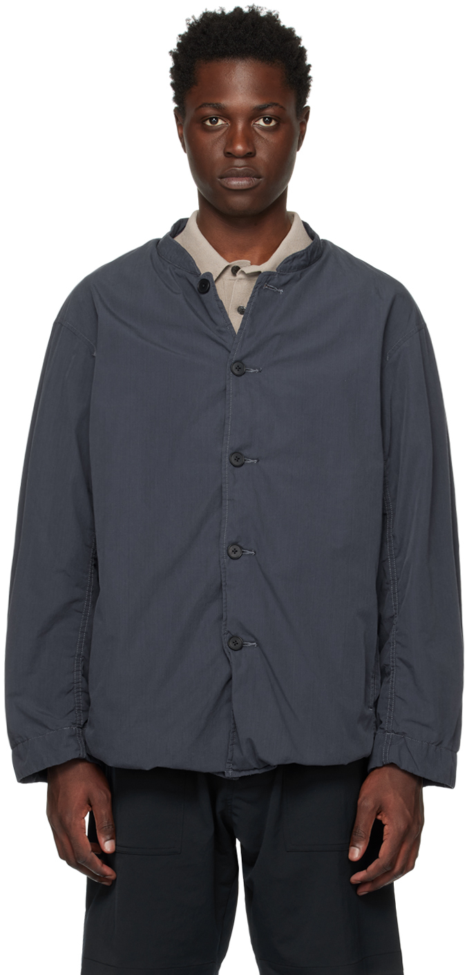 Nanamica Navy Band Collar Jacket | Smart Closet