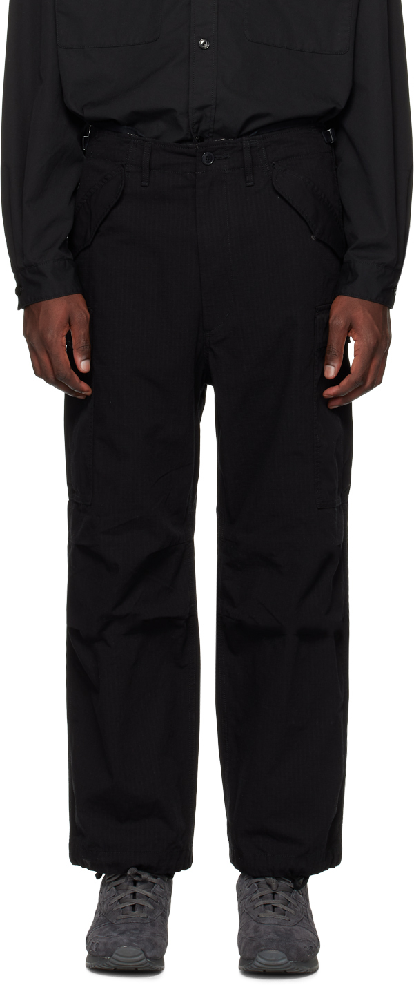 Black Wide Cargo Pants by nanamica on Sale