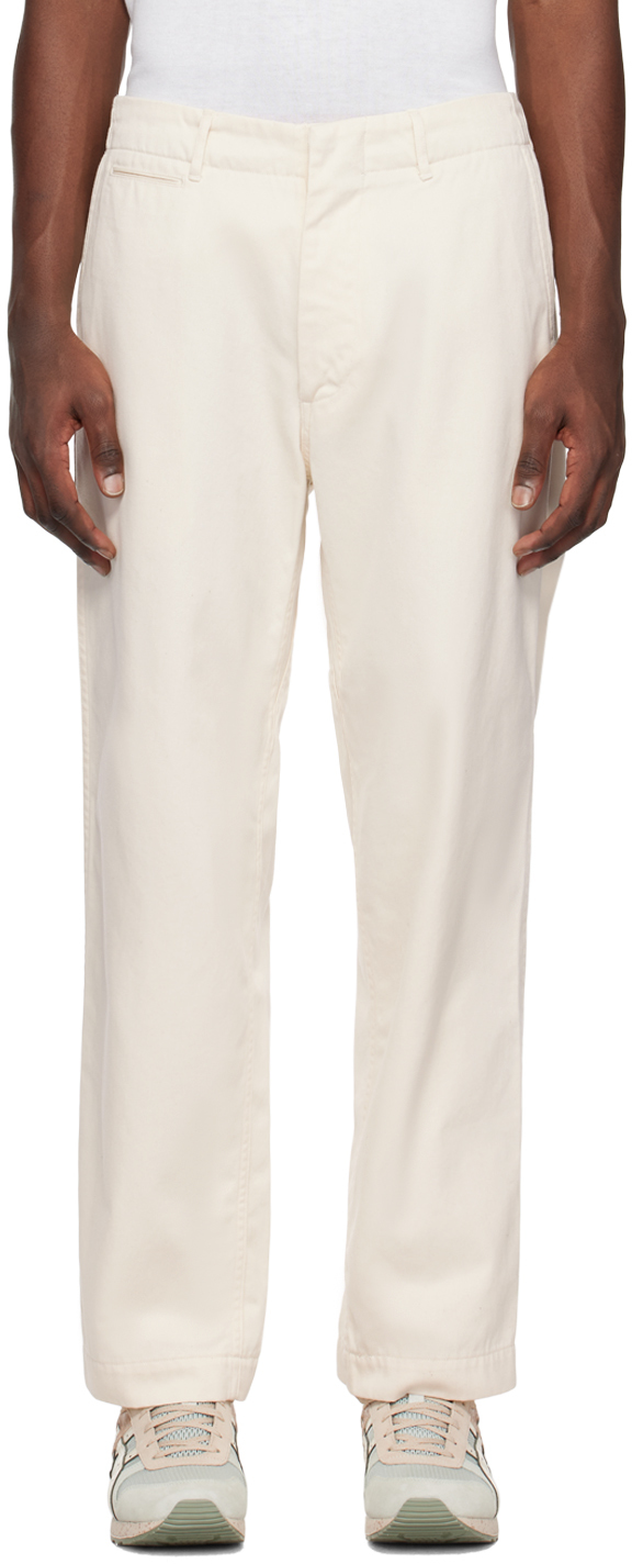 Nanamica Off-white Wide Chino Trousers In Natural