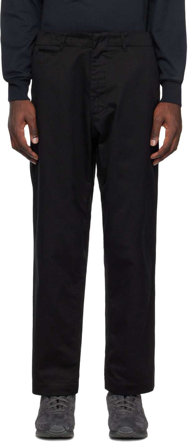 Black Wide Chino Pants by nanamica on Sale