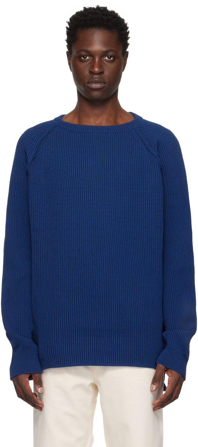Nanamica Blue 5g Sweater In Ocean Blue