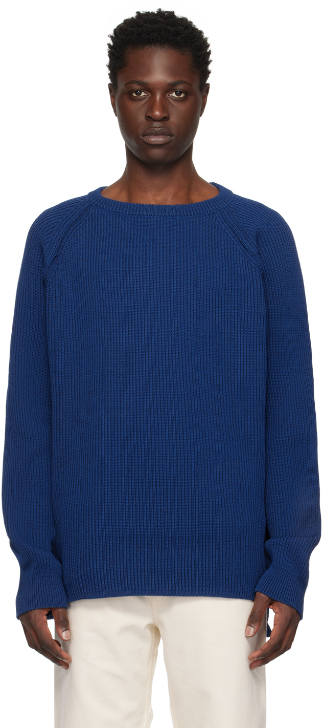 Nanamica: Blue 5G Sweater | SSENSE Canada