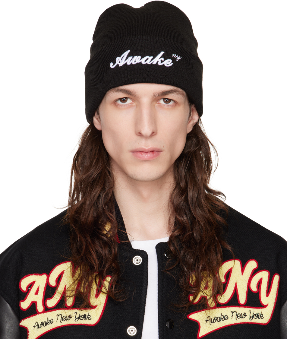 AWAKE NY BLACK SCRIPT BEANIE