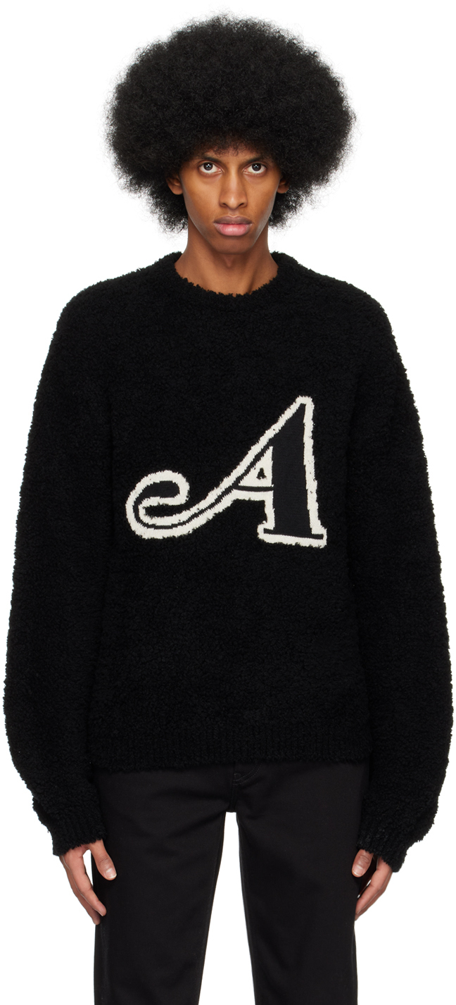 Awake Ny Boucle “a” Sweatshirt In Black