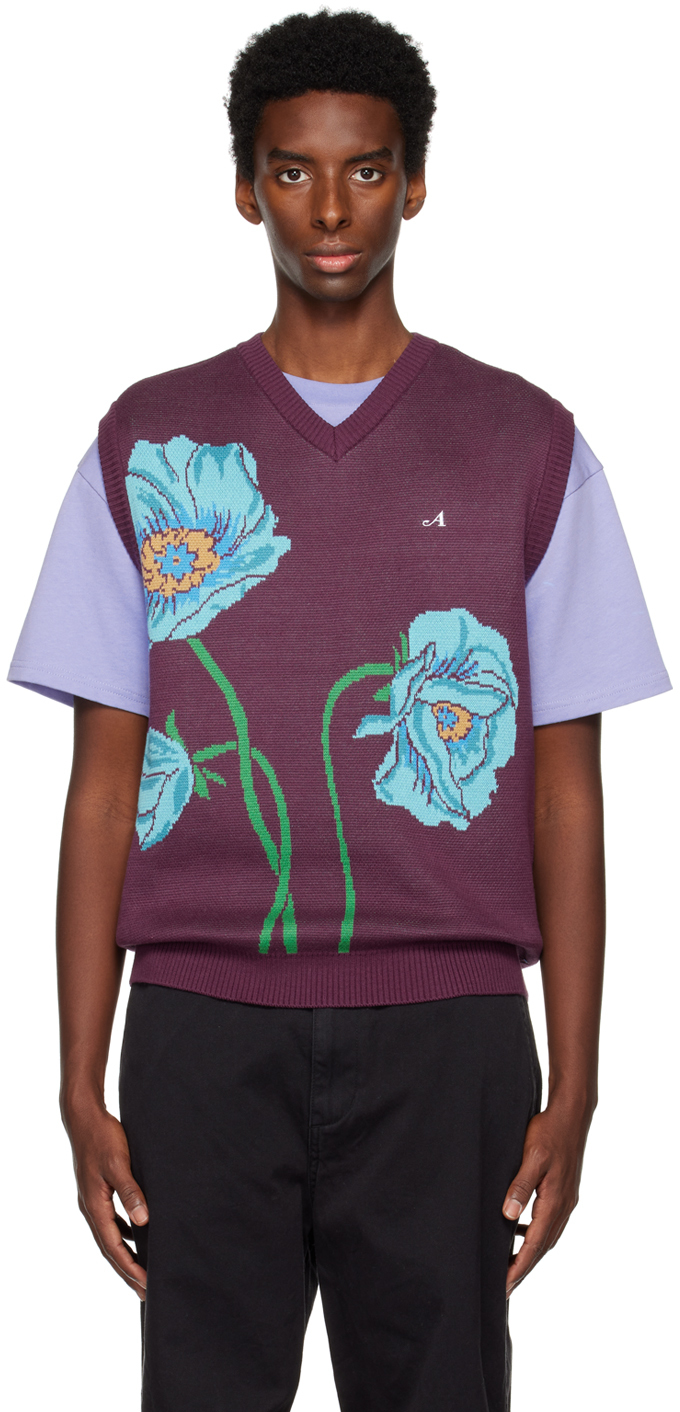 Awake NY: Purple Flower Vest | SSENSE