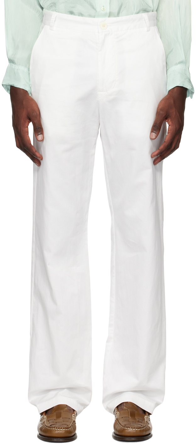 White Zip Trousers