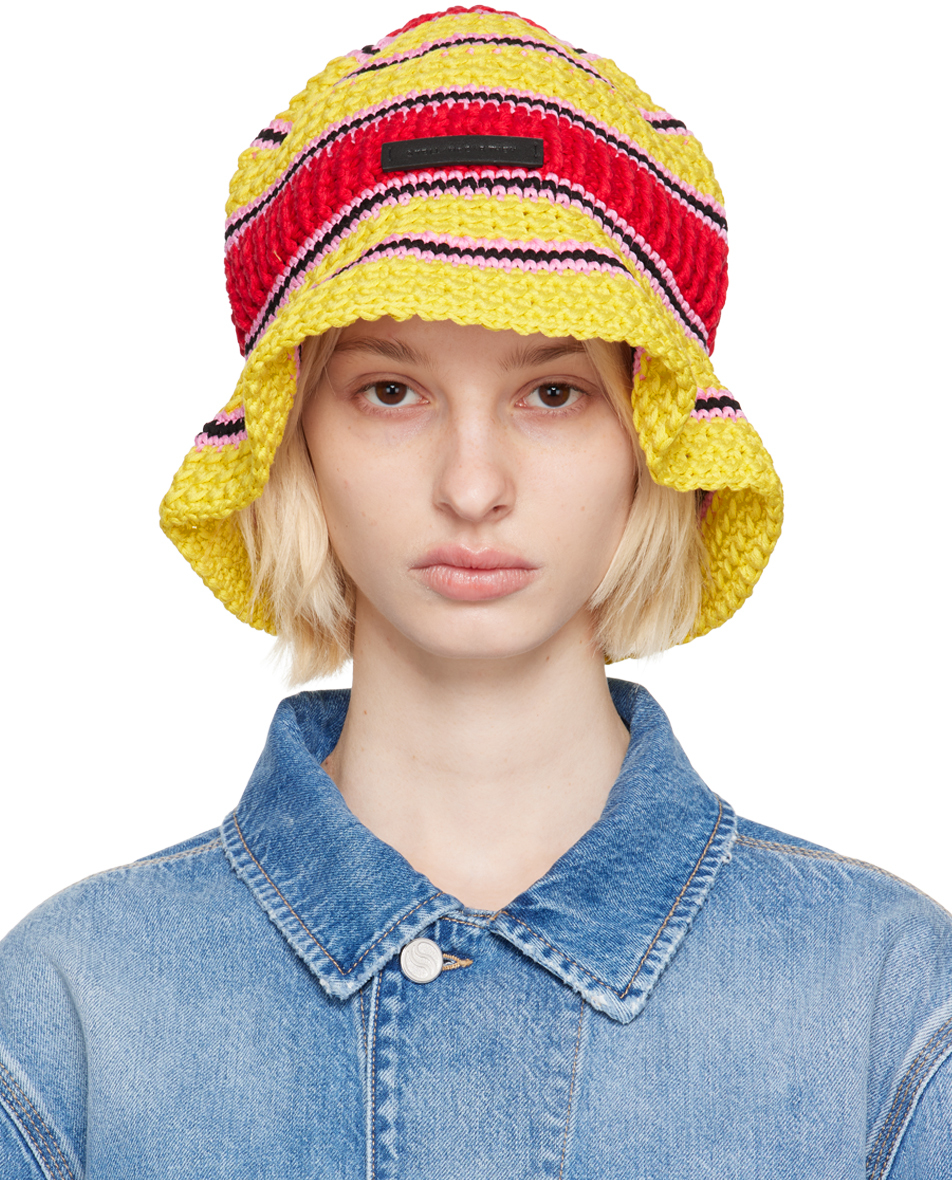 Stella Mccartney Yellow Logo Bucket Hat In 5702 Pink