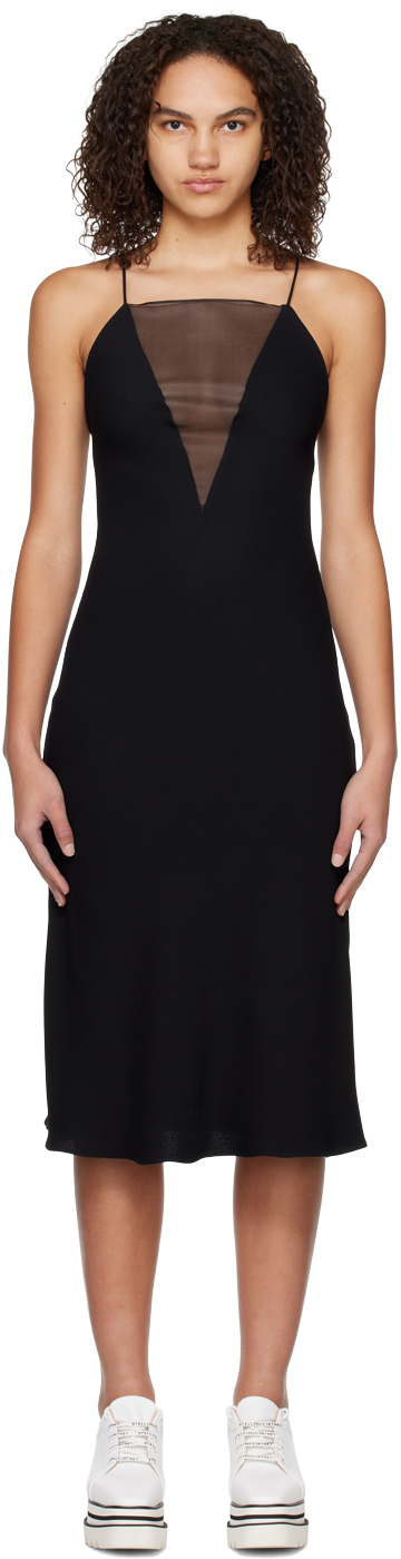 Stella Mccartney Black Paneled Minidress In 1000 Black