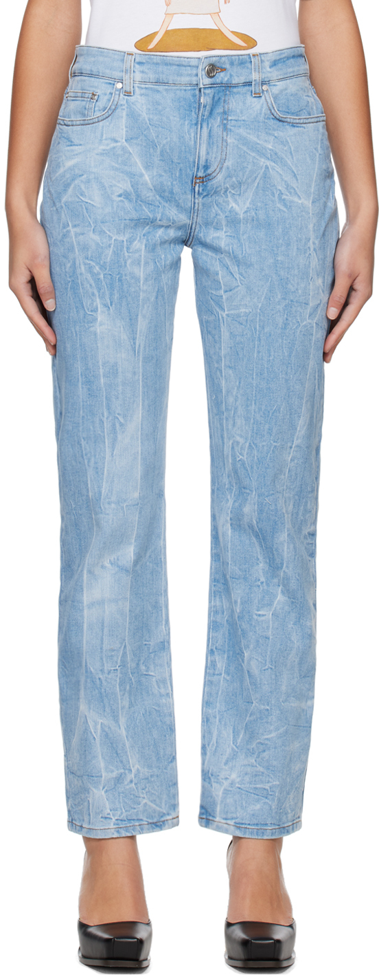 Stella Mccartney Blue Crinkle Wash Jeans In 4256 Crinkle Blue