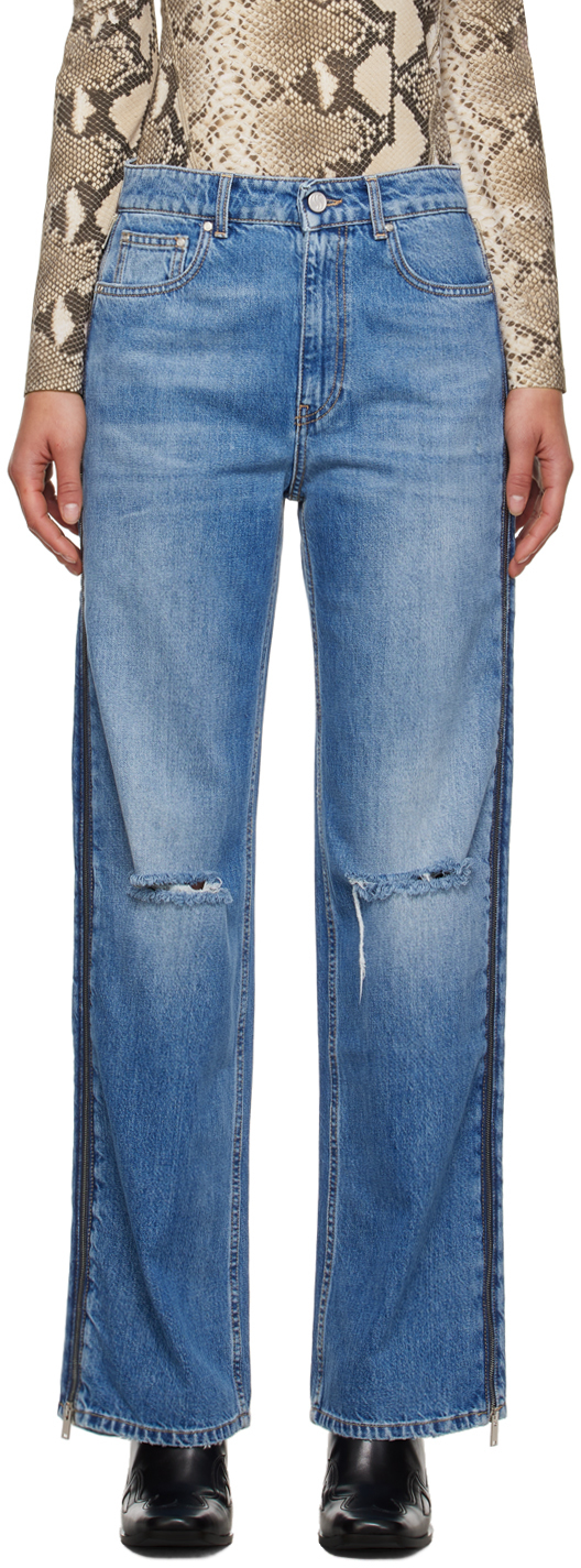 【関税込み】Stella McCartney ブルー ジッパー ジーンズ Stella McCartneyのブルー ジッパー ジーンズがセール中