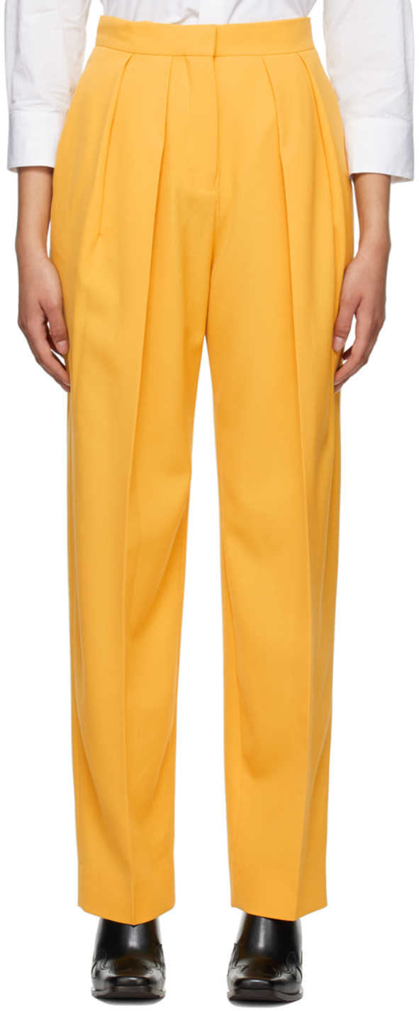 Stella McCartney Yellow Pleated Trousers