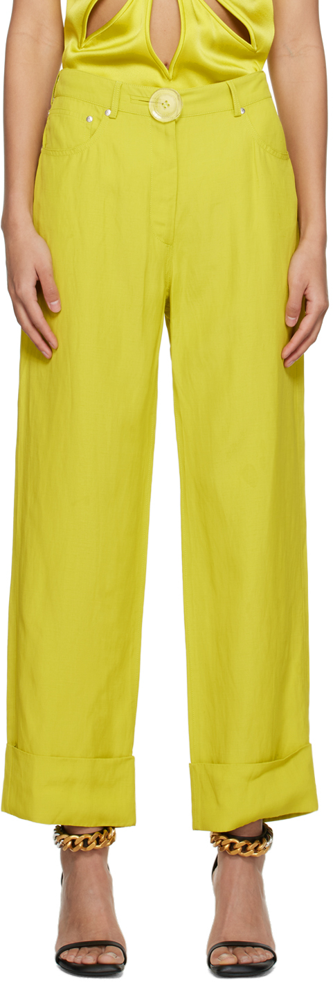 Stella Mccartney Green Button Trousers In 8301 Lime