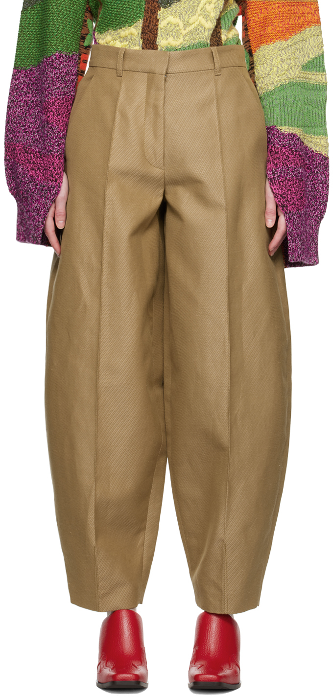 Stella Mccartney Khaki Tapered Trousers In 3365 Olive