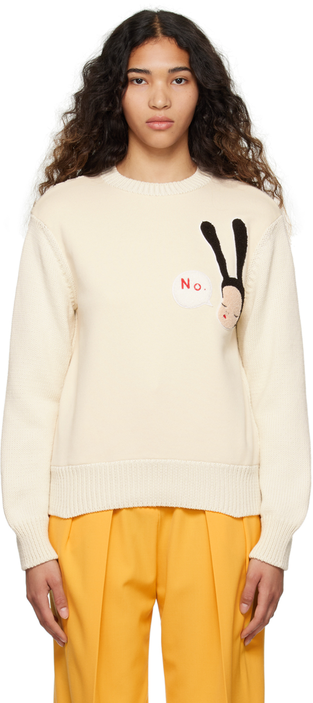 Stella McCartney Beige Little Black Bunny Sweater