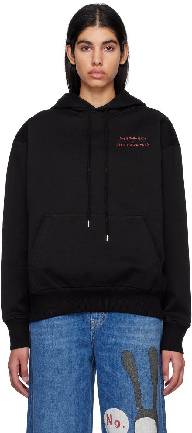 Shop Stella Mccartney Black Printed Twins Ii Hoodie In 1000 Black