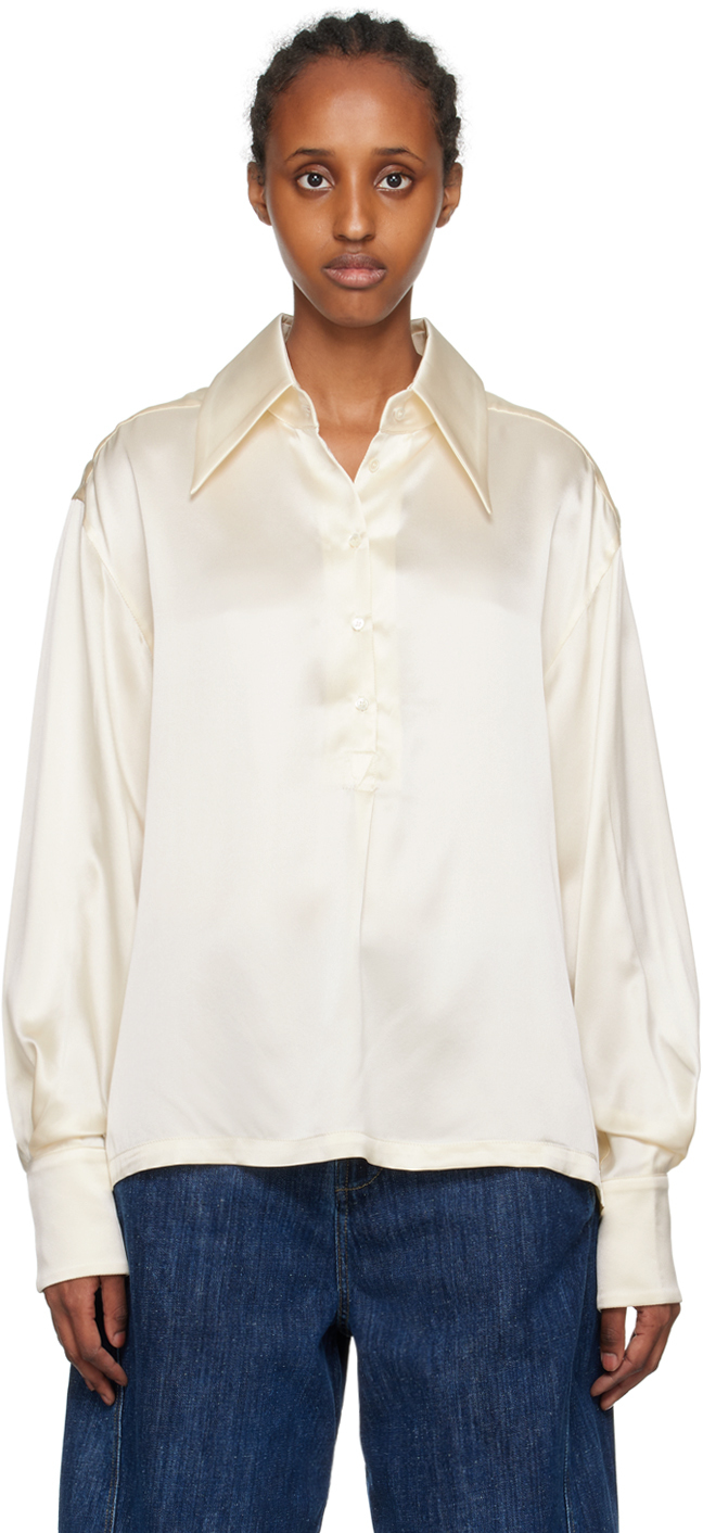 S.s.daley Off-white Spread Collar Shirt In Creme