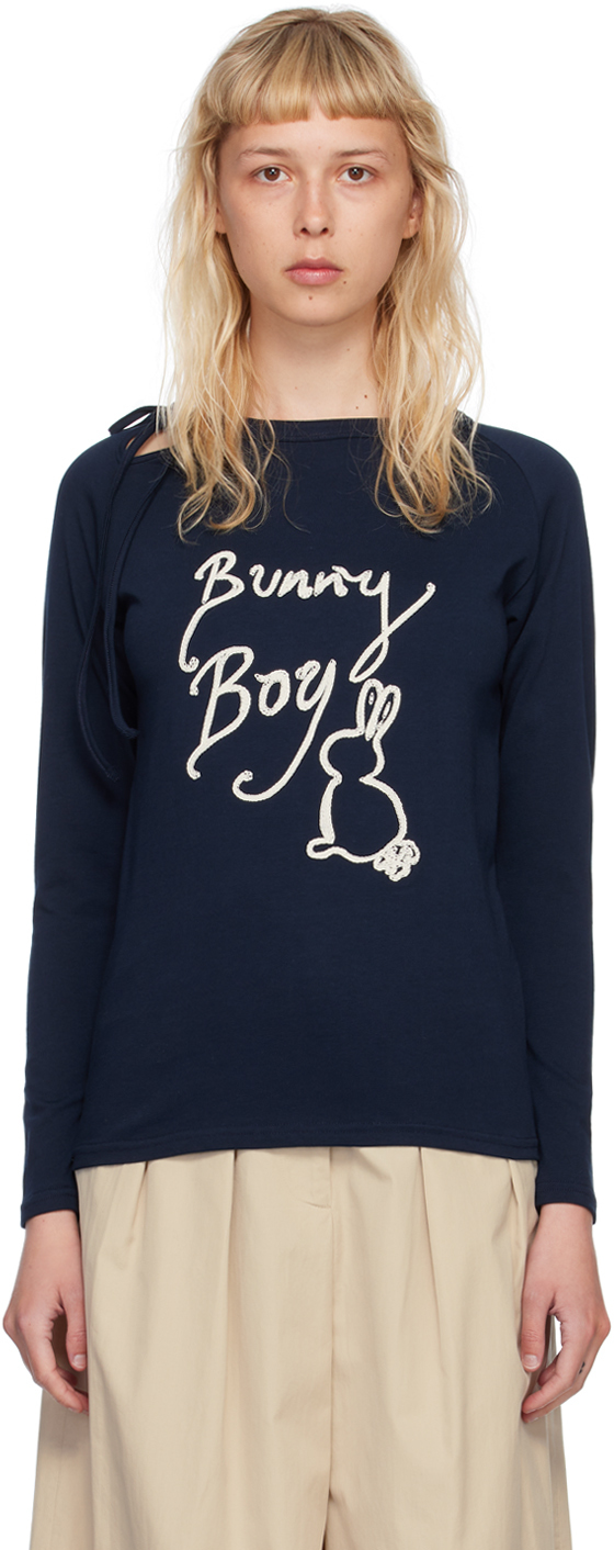 S.s.daley Navy 'bunny Boy' Long Sleeve T-shirt