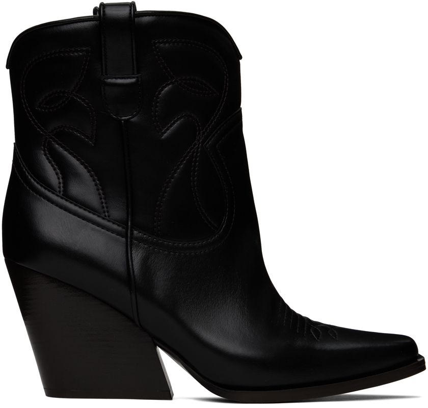 Stella Mccartney Black Cowboy Ankle Boots In 1000 Black