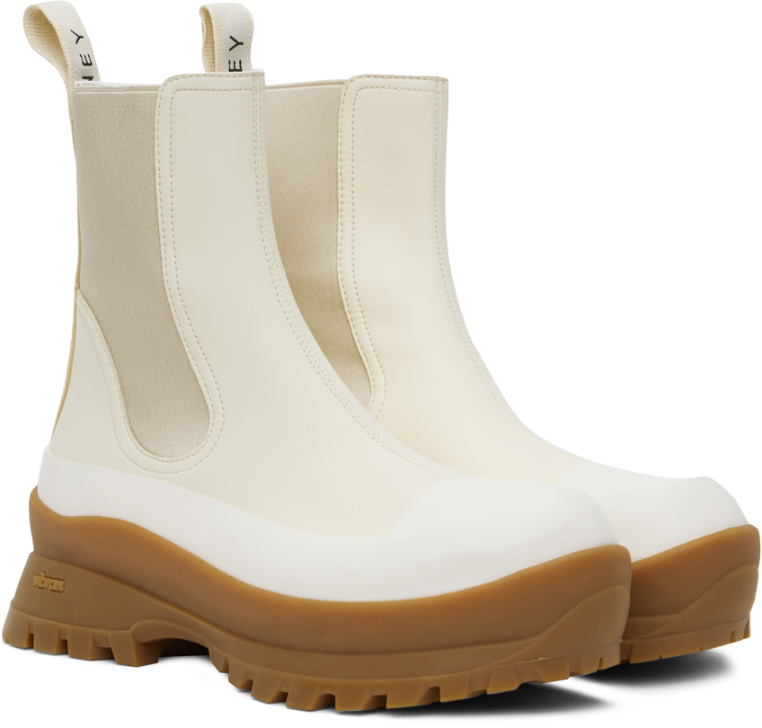 STELLA MCCARTNEY OFF-WHITE TRACE BOOTS 