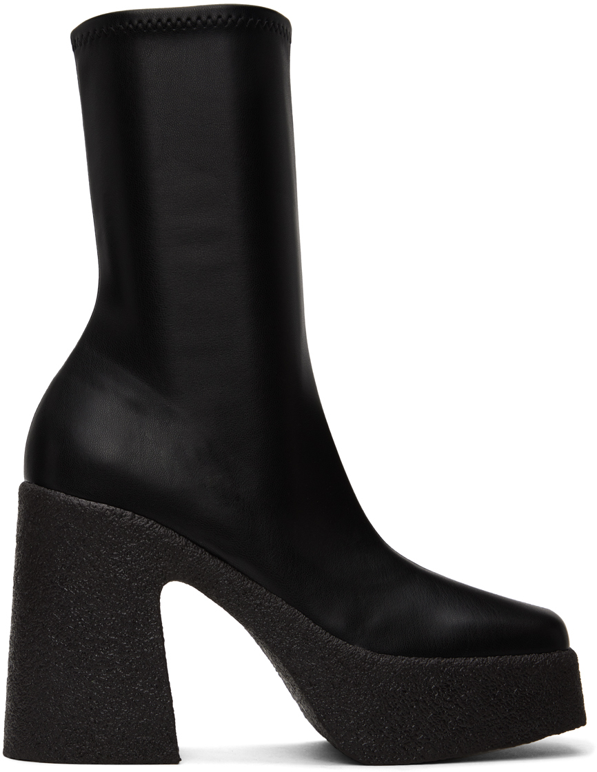 Stella Mccartney Black Skyla Heeled Boots In 1000 Black