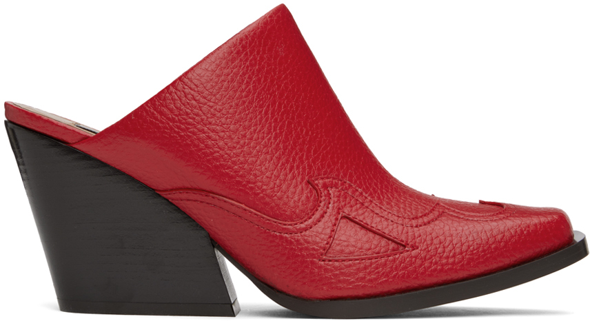 Stella Mccartney Sabot Cowboy Cloudy Mules In 6416 Bright Red