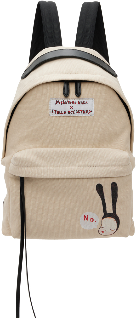Stella McCartney Beige Little Black Bunny Backpack