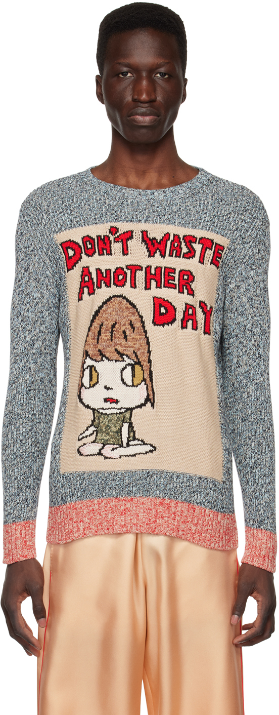 Stella McCartney Blue 'Don't Waste Another Day' Sweater