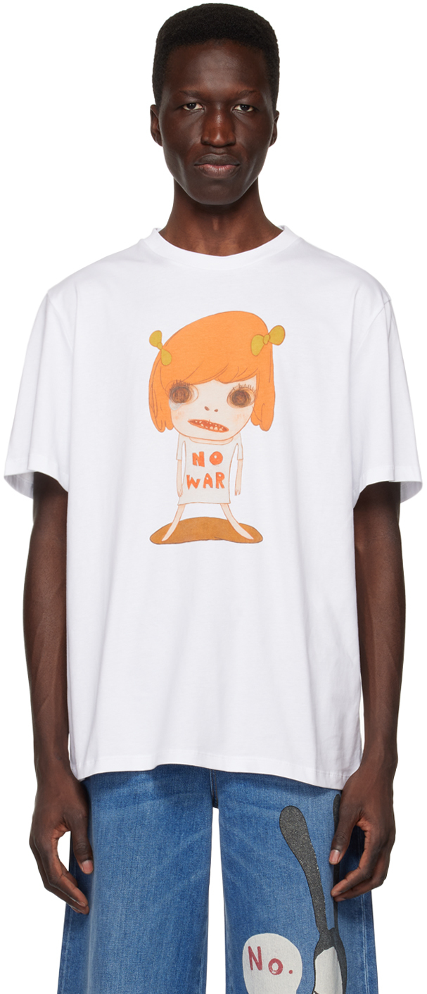 Stella McCartney White Yoshitomo Nara Edition 'No War' T-Shirt