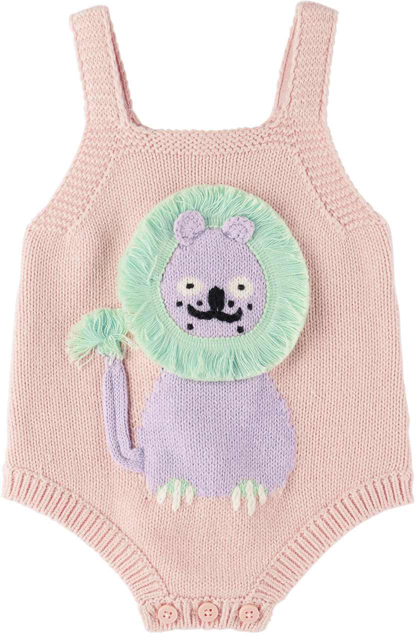 Stella Mccartney Babies' Bodysuit With Application In Powder Pink Colour