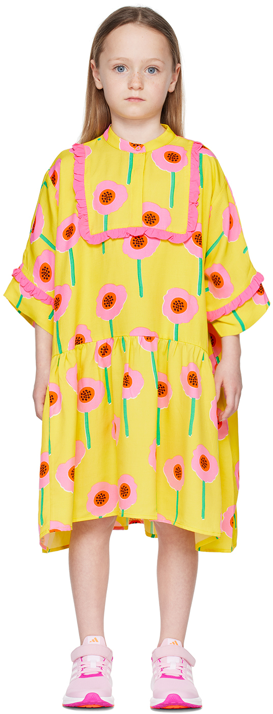 Stella Mccartney Kids' Yellow Dress Girl In Multicolor