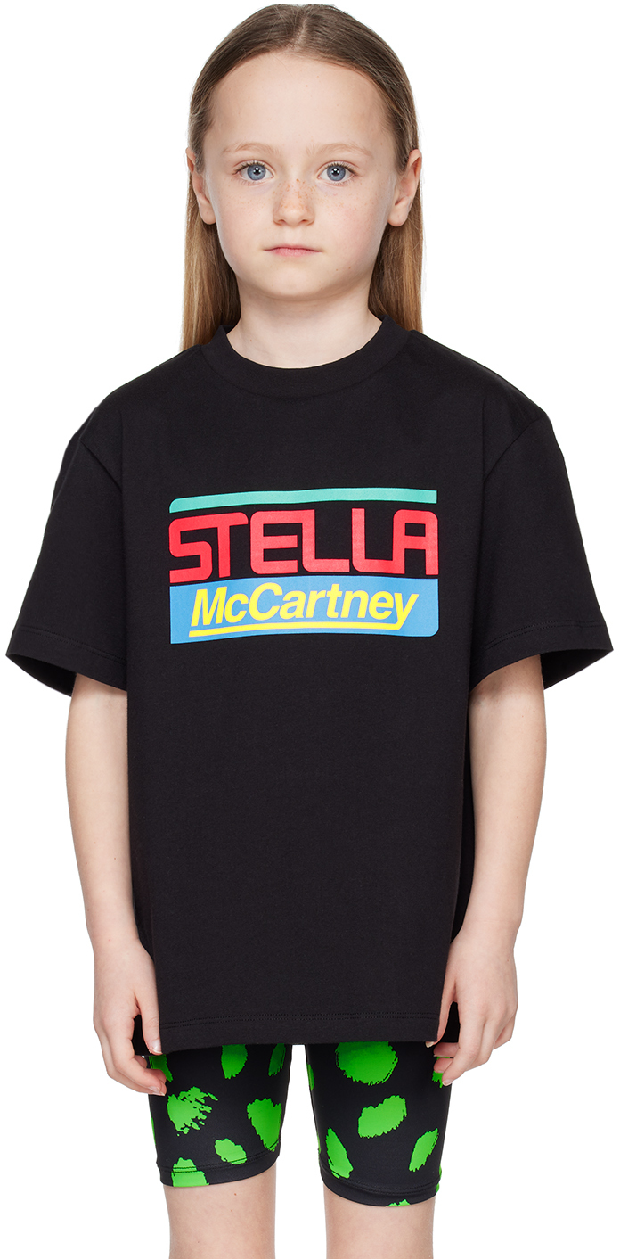 Shop Stella Mccartney Kids Black Printed T-shirt In 930 Black