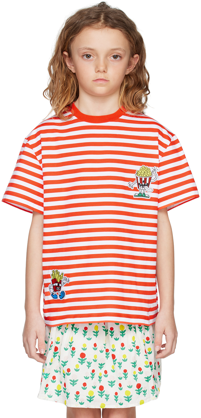 Stella Mccartney Kids Red & White Fast Food T-shirt In 999 Red White