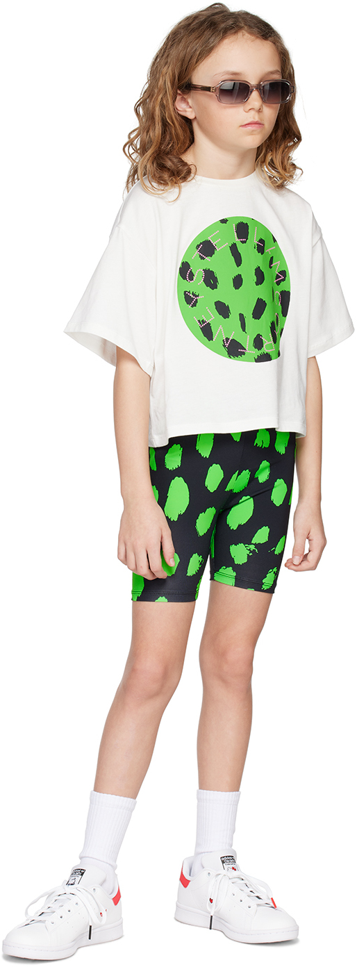 Stella Mccartney Kids Black Printed Shorts In 930ve Black Gre