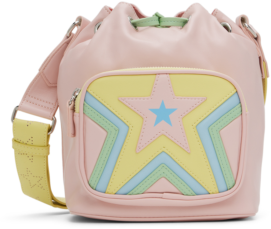 Stella Mccartney Star Faux Leather Bucket Bag In Multicolor