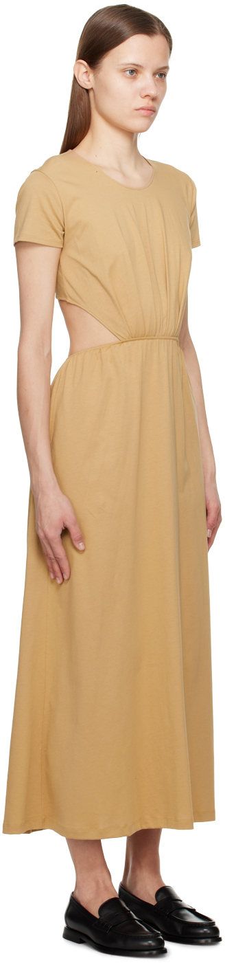 LOULOU STUDIO BEIGE SERAM MIDI DRESS