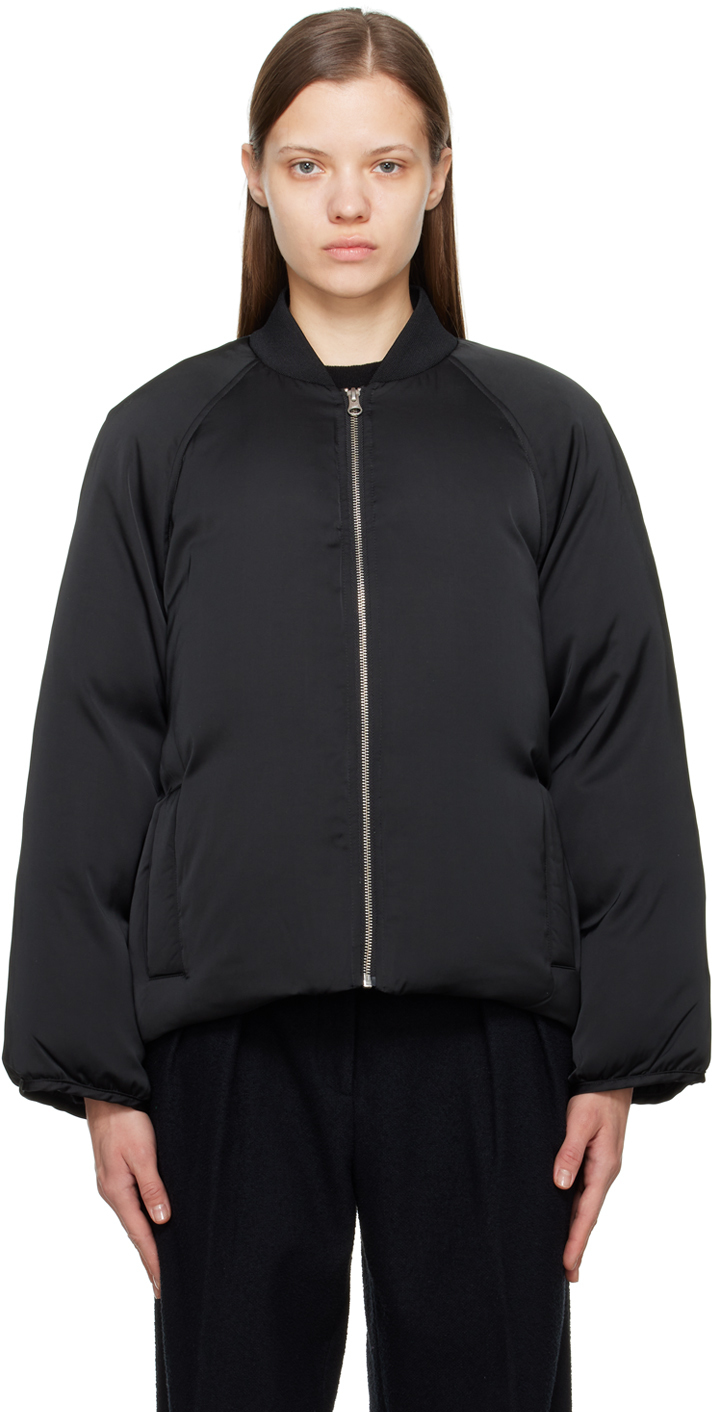 Loulou Studio: Black Dion Bomber Jacket | SSENSE Canada