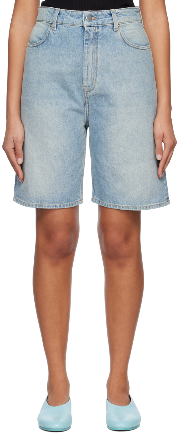 LOULOU STUDIO BLUE ISU SHORTS